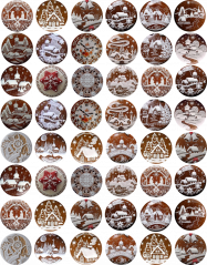 Jedlé obrázky na cupcakes - vánoční motivy perníčky - 3 cm
