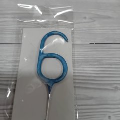 Prskavka na dort - modrá perleť - číslice 6