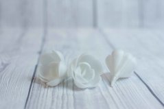 Květ z jedlého papíru - růže - bílé - 3 ks