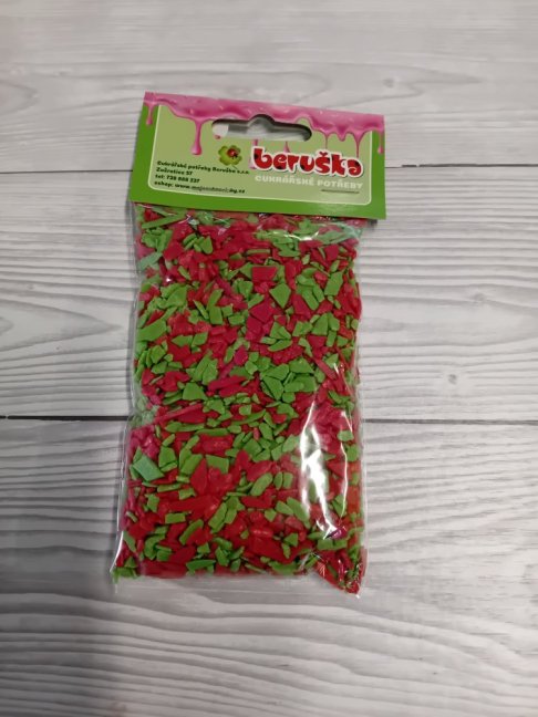 Čokoládové šupiny   - červeno/zelené  - 100 g
