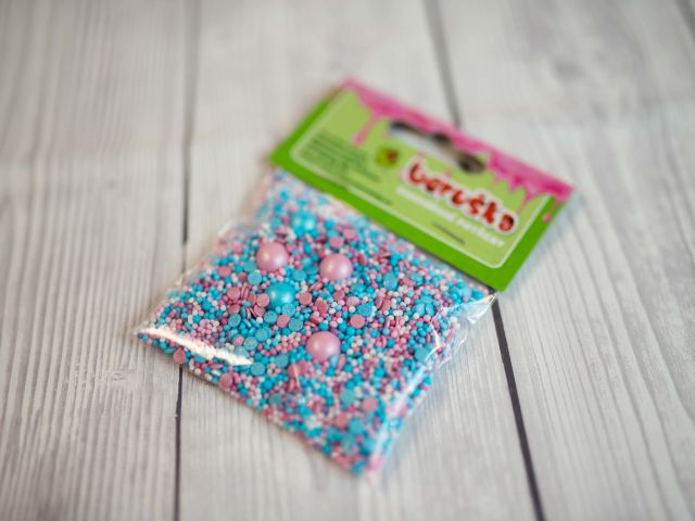 Cukrové zdobení - modro-růžový mix - 20 g