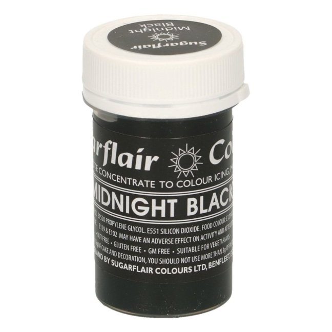 Gelová barva Sugarflair – černá  25g