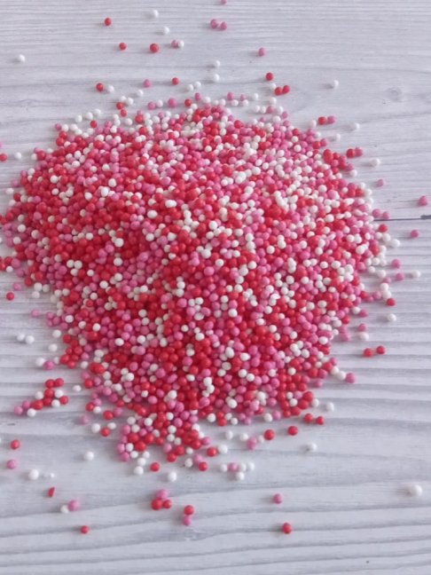 Cukrové zdobení - máček růžový mix, 30 g