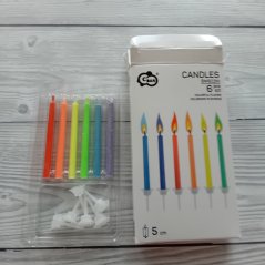 Narozeninové svíčky - Barevné plamínky 6 ks