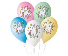Nafukovací balónky barevné - Jednorožec s hvězdičkou
