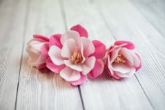 Květ z jedlého papíru - magnolie růžová - 3 ks
