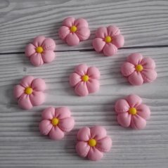 Květy z modelovací hmoty - Růžové 9 ks