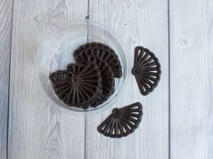 Čokoládové filigrány - vějíř tmavý - 10 ks