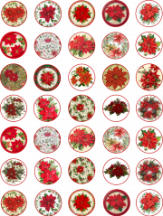 Jedlé obrázky na cupcakes - vánoční hvězdy - 3 cm