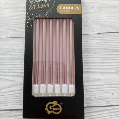 Dortové svíčky - Růžové zlato 6 ks