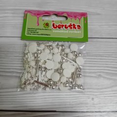 Cukrové zdobení - Bílo-stříbrný mix konfety