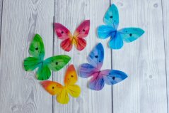 Motýlci z jedlého papíru - barevný - 5 ks