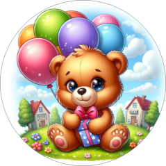 Jedlý obrázek - Medvídek s balónkem