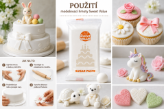 Potahovací fondánová hmota Sweet Value - BÍLÁ 200 g