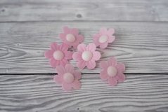 Květ z jedlého papíru - kopretina kulatá - růžová - 6 ks