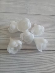 Květ z jedlého papíru - bílé mini - 6 ks