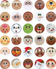Jedlé obrázky na cupcakes - ksichtíci 3,5 cm