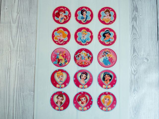 Jedlé obrázky na cupcakes - princezny
