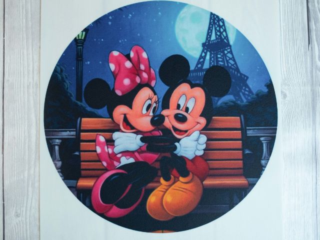 Jedlý obrázek na dort  - Minnie a Mickey Mouse v Paříži
