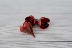 Květ z jedlého papíru -hnědé, bordó lesk mini - 3 ks