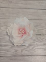 Květ z jedlého papíru - Bílý ( růžový  střed ) velký