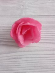 Květ z jedlého papíru - tmavě růžový 4 cm, 3 ks