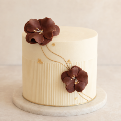Květ z modelovací hmoty - magnolie  6 cm -hnědá 3 ks