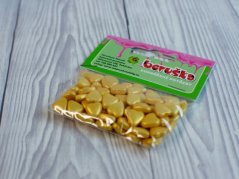 Cukrové zdobení - srdce zlaté - 30 g