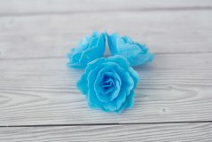Květ z jedlého papíru - modrý 5,5 cm  - 3 ks
