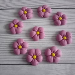 Květy z modelovací hmoty - Fialové 9 ks