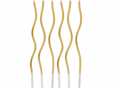 Dortové svíčky - zlaté kroucené - 6 ks