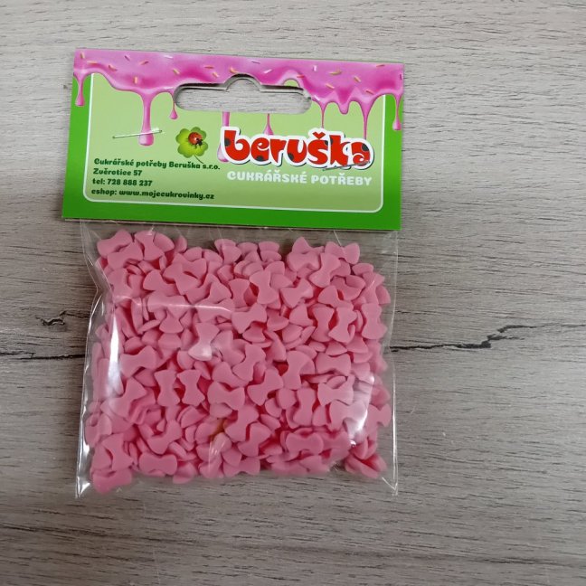 Cukrové zdobení - Mašličky růžové  20 g