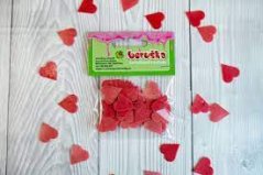 Srdíčka z jedlého papíru - růžová 30 ks