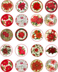 Jedlé obrázky na cupcakes - vánoční hvězdy - 4 cm