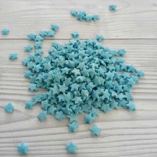 Cukrové zdobení - hvězdičky  modré lesklé 20 g