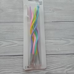 Dortové svíčky kroucené, pastelové 6 ks.