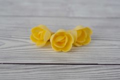 Květy z jedlého papíru - žluté  mini - 3 ks
