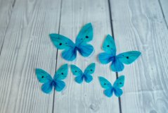 Motýlci z jedlého papíru - modrý - 5 ks