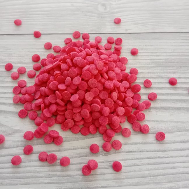 Cukrové zdobení - Konfety červené  perleťové 20 g