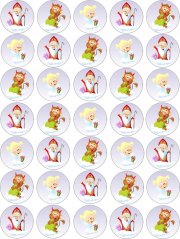 Jedlé obrázky na cupcakes - veselí Mikuláši - 4 cm