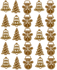 Jedlé obrázky  - Sněhulák, strom a zvonek