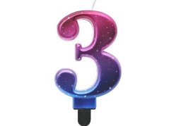 Dortová svíčka - noční obloha - číslice 3