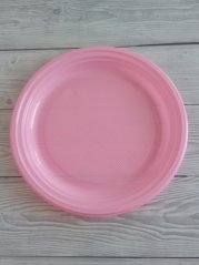 Plastové talířky růžové  – kulaté 10 ks