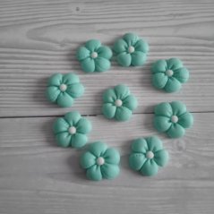 Květy z modelovací hmoty - Modré 9 ks