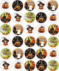 Jedlé obrázky - Halloween cupcakes 3,5 cm