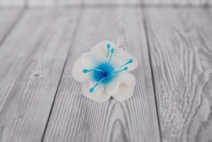 Květ z modelovací hmoty - magnolie - bílo-modrý