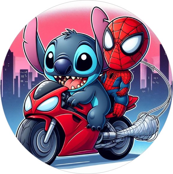 Jedlé obrázky - Stitch a Spidermann