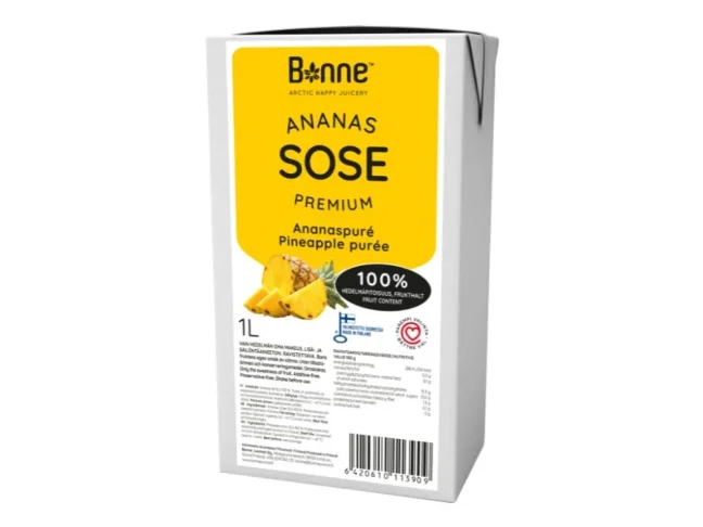 Ananasové pyré 100% Bonne 1 l – ovocné pyré pro cukráře
