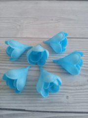 Květ z jedlého papíru -modré mini, 6 ks