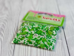 Cukrové zdobení - kuličky  - zelený mix - 30 g